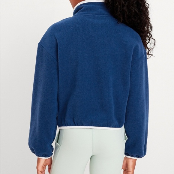 Old Navy Girls Pullover Microfleece Loose mock neck quarter button snap front - Picture 4 of 7